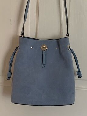 Kate Spade Blue Suede Bucket Crossbody Bag MARTI as is